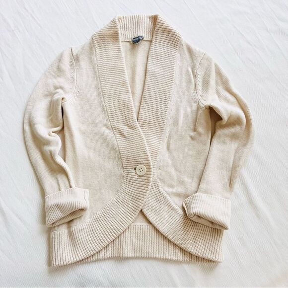 Ann Taylor Womens Cardigan Vneck Rare Merino Wool Button Casual Career Top Small - Picture 1 of 4